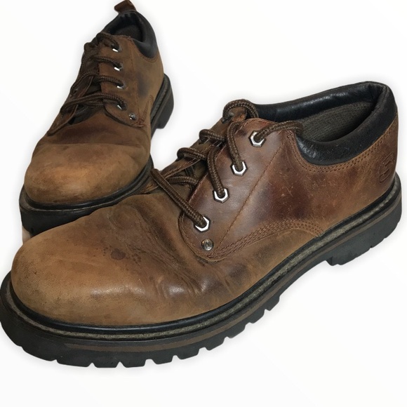 skechers leather lace up shoes